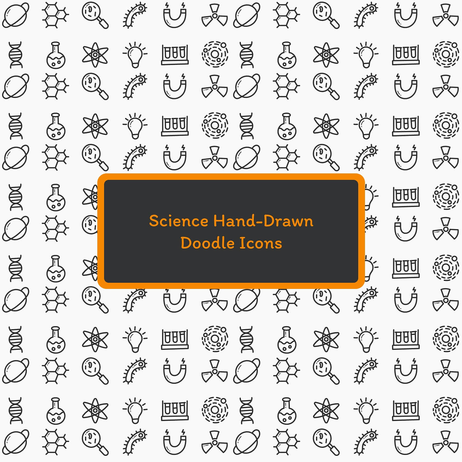 Science Hand-Drawn Doodle Icons.