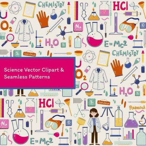 Science Vector Clipart & Seamless Patterns.