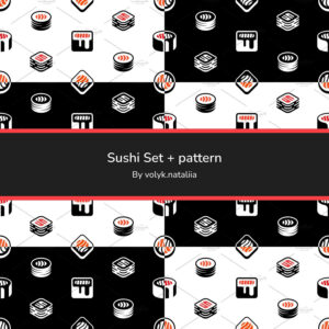 Sushi Box Pattern Sushi Set + Pattern – MasterBundles