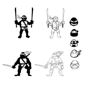 Black And White Ninja Turtle SVG – MasterBundles