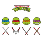 Black and White Ninja Turtle SVG