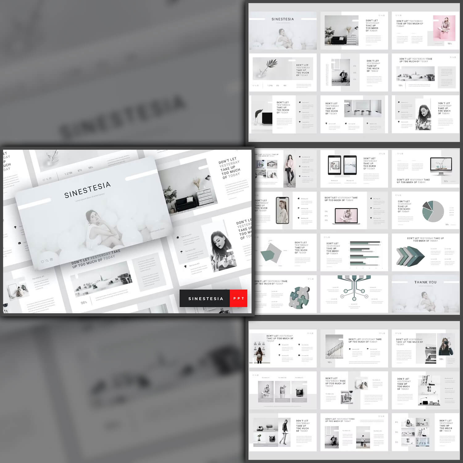 Four slides with information of Sinestesia magazine.