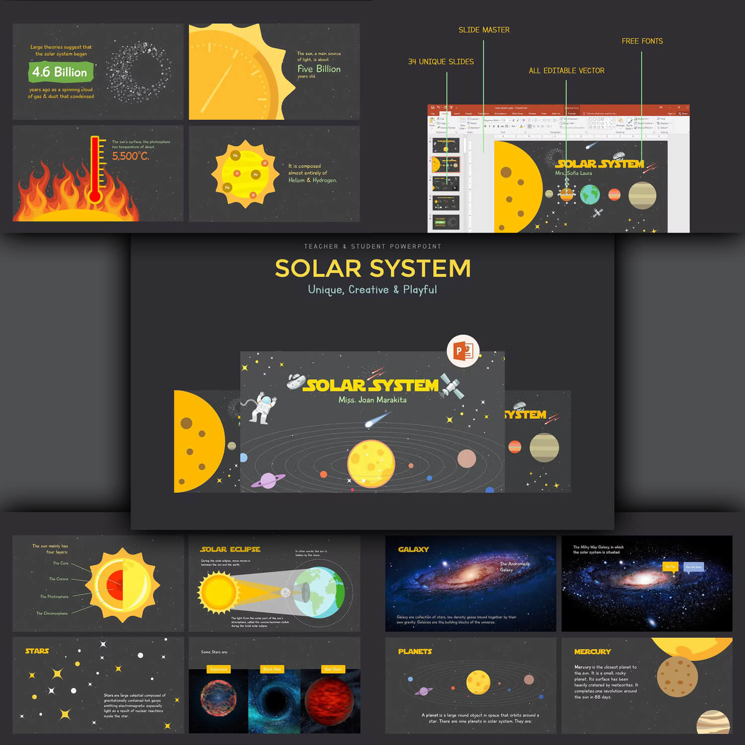 Unique, creative and playful of Solar system.