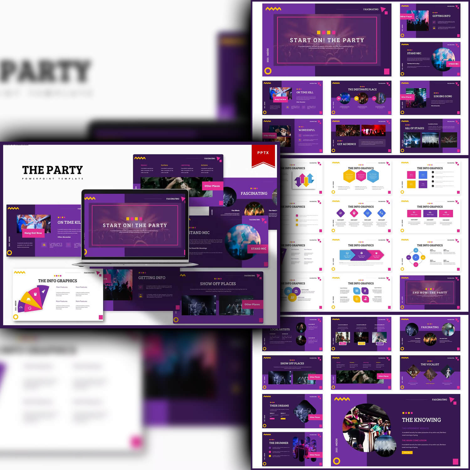 Slide "Show off places" of the party powerpoint template.