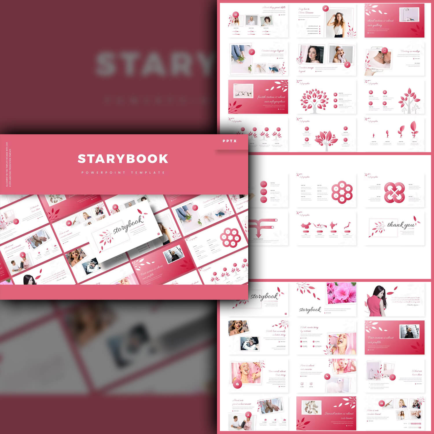 Storybook Pink Powerpoint Template.