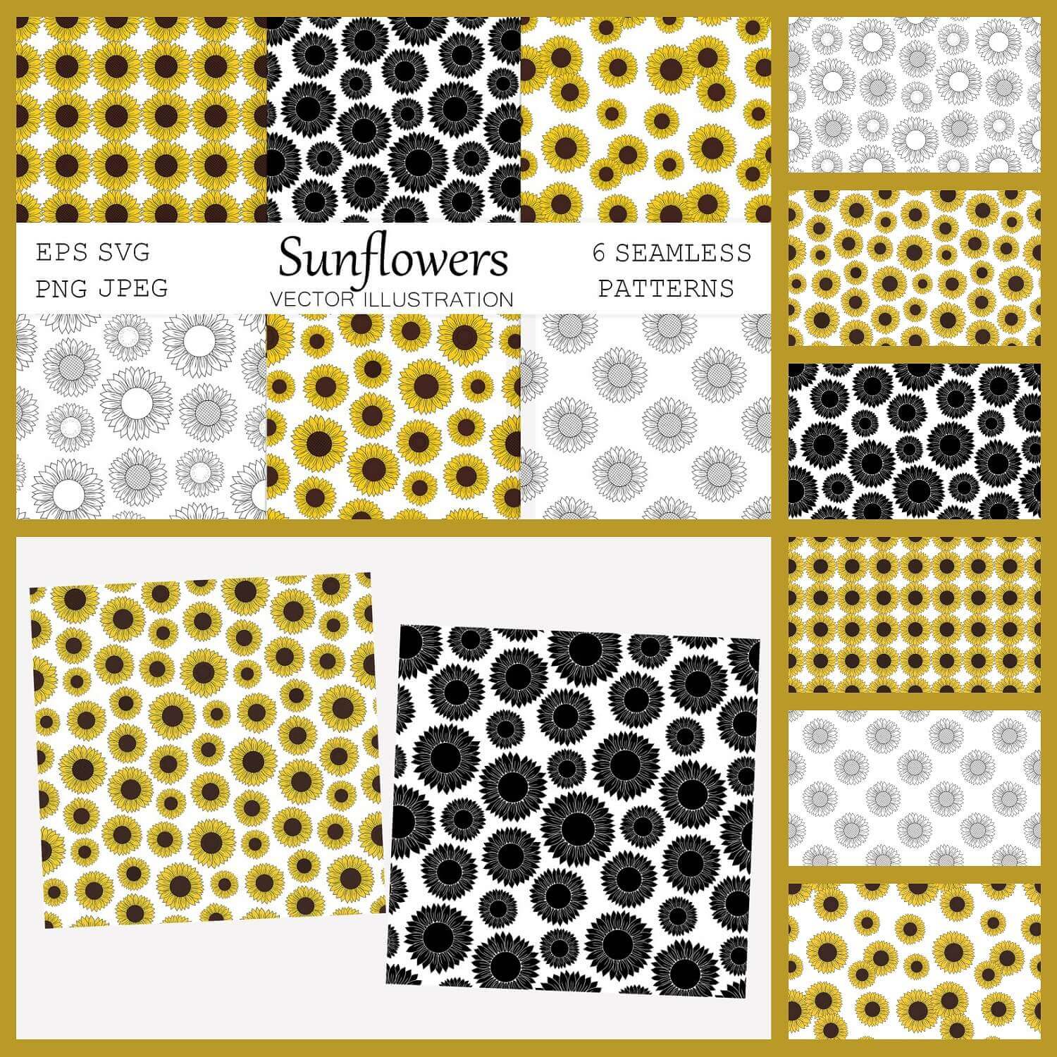 Sunflower Pattern, Sunflower Graphic.