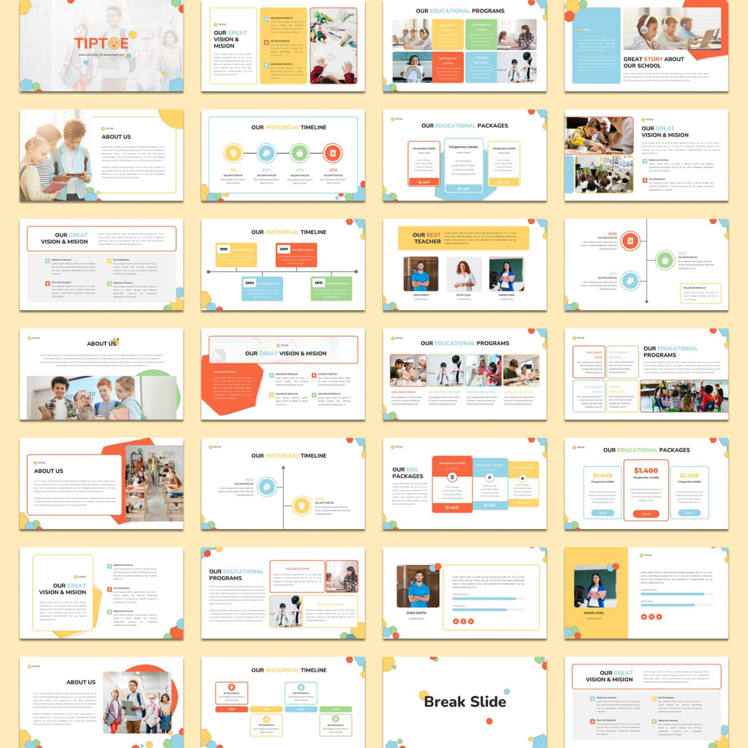28 slides with educational templates.