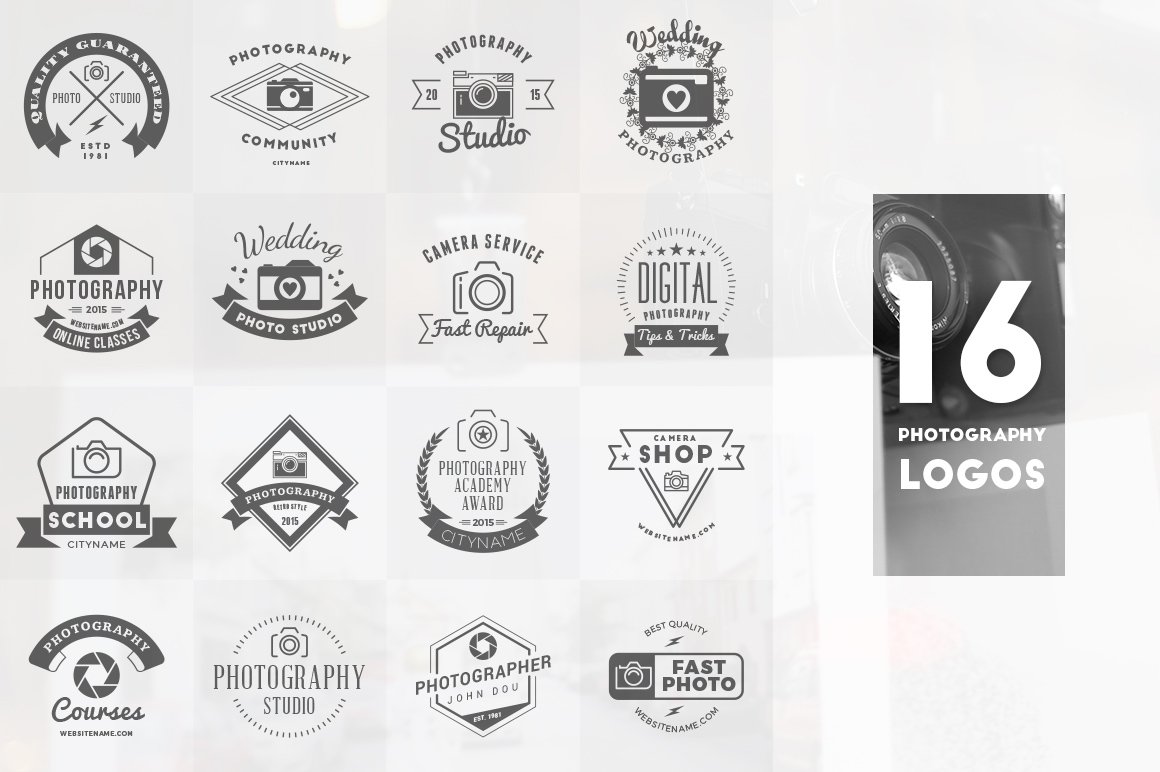 Beautiful logos with images of cameras.