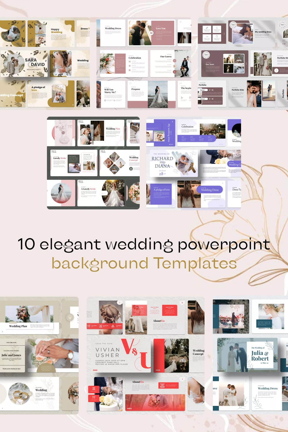 Elegant Wedding Powerpoint Background Templates Pinterest.