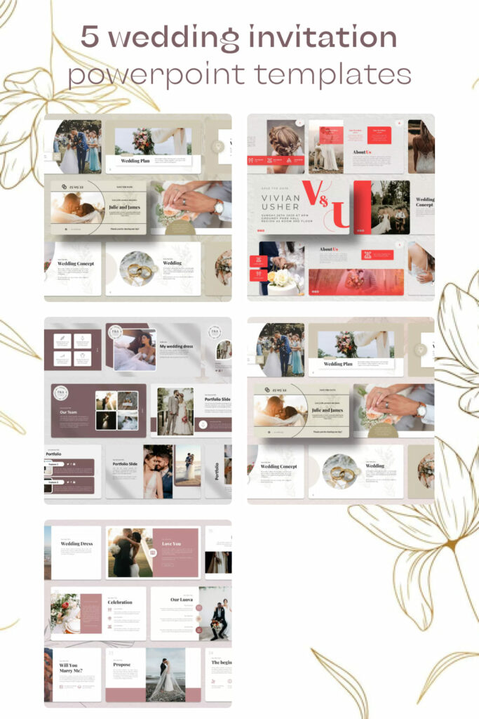 5 Wedding Invitation Powerpoint Templates – MasterBundles