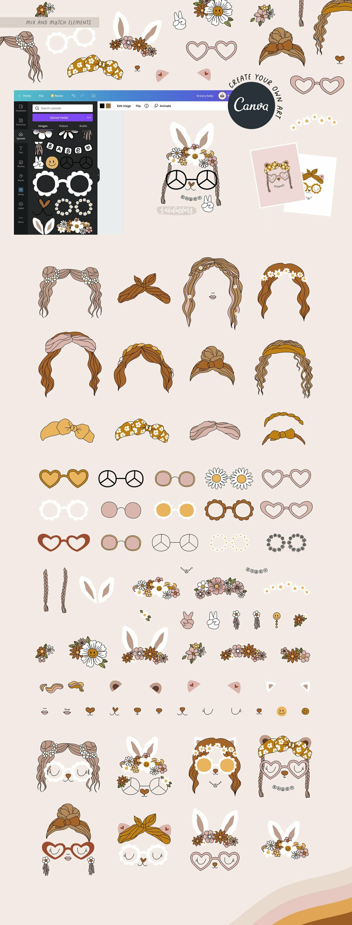Hairstyles, glasses and more.
