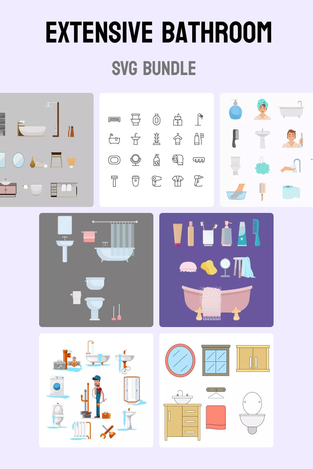 Extensive Bathroom SVG Bundle Pinterest.