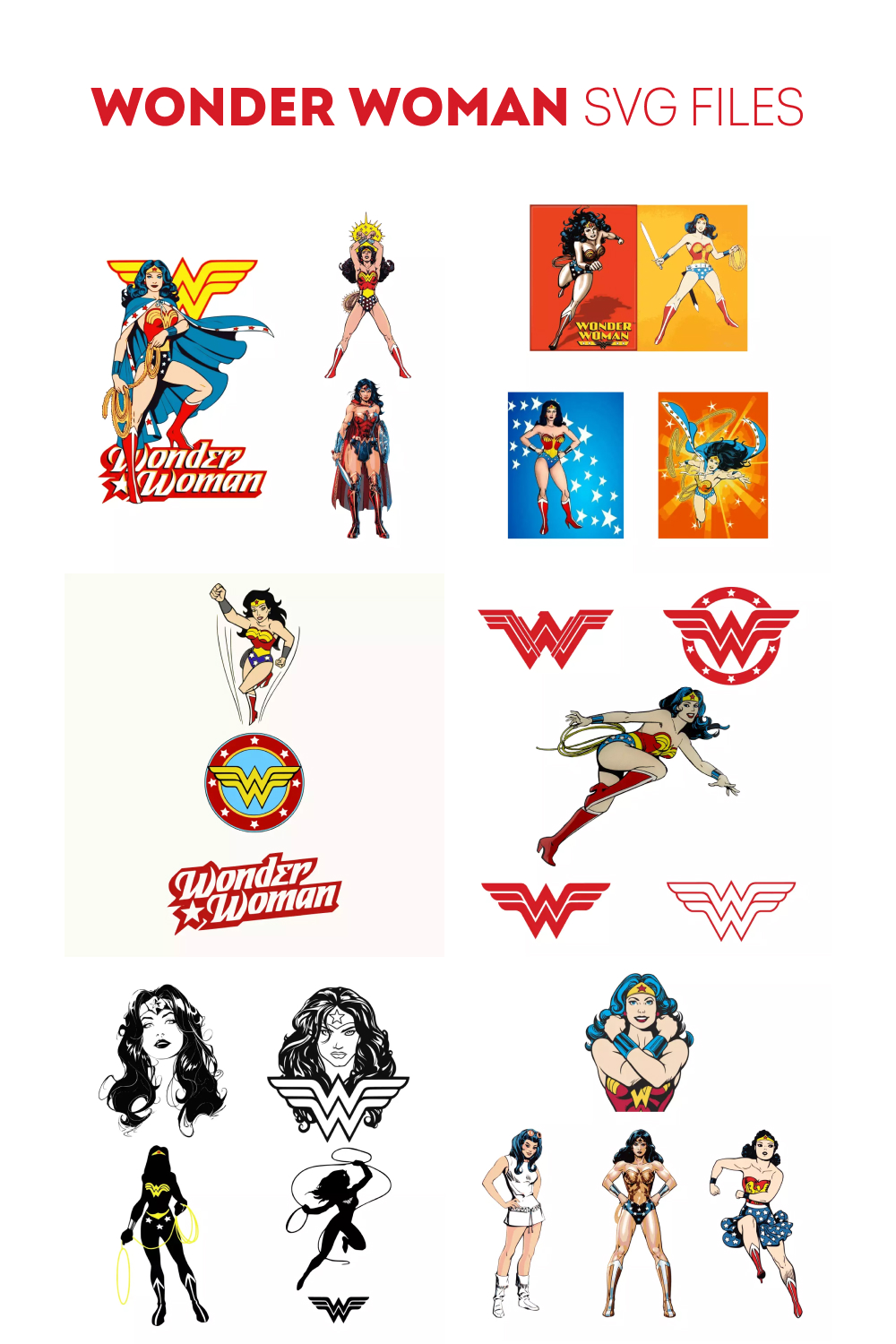 Wonder Woman SVG Bundle Pinterest.