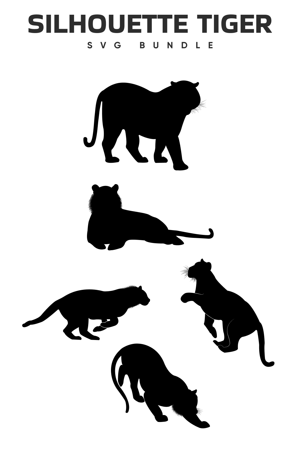 The silhouettes of different animals are shown in black and white.