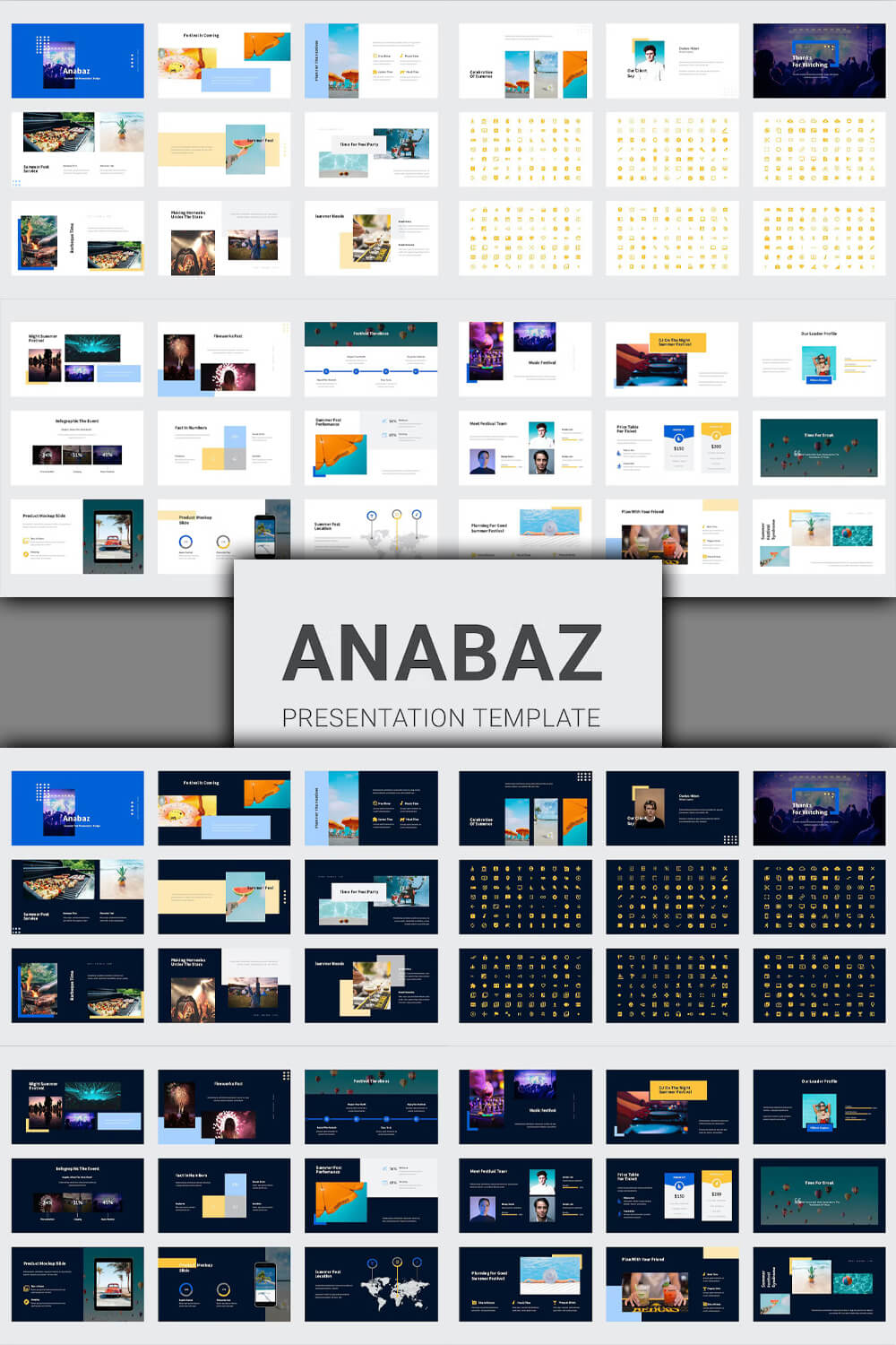 Two variants of slides of Anabaz - Summer Party Powerpoint.