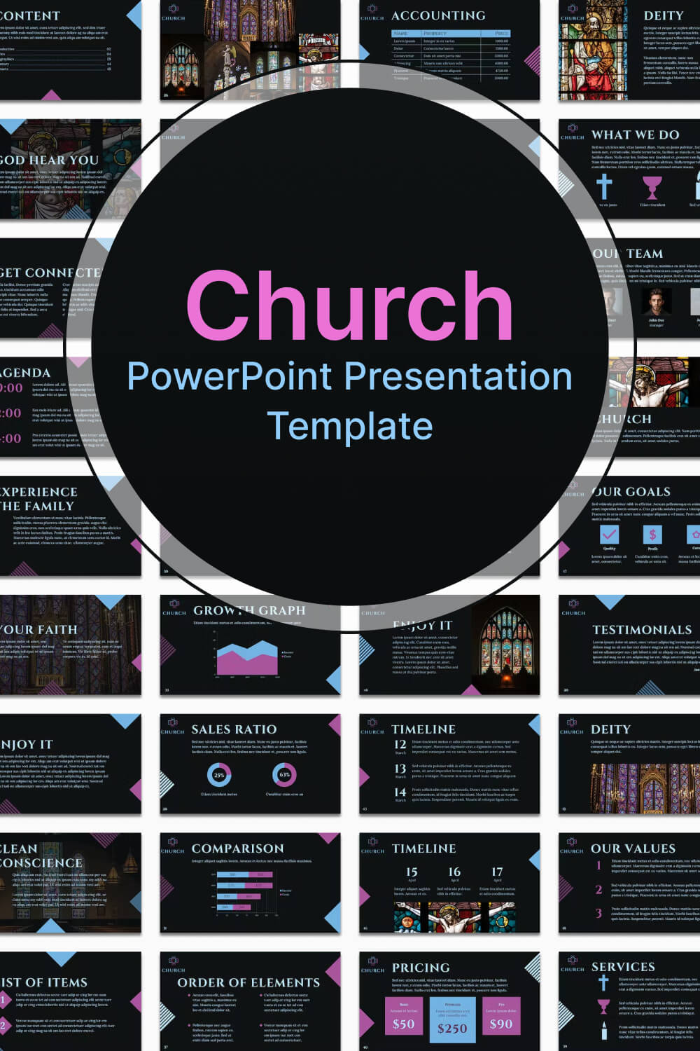 Content of Church PowerPoint Presentation Template.