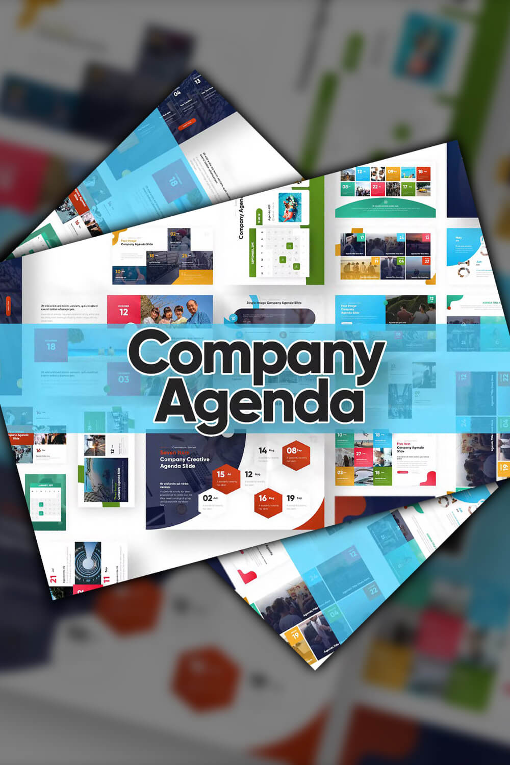 Colorful slides of Company Agenda Powerpoint Template.