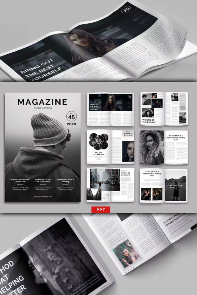 Template Powerpoint Mag Design Magazine Layout Powerpoint Template – MasterBundles