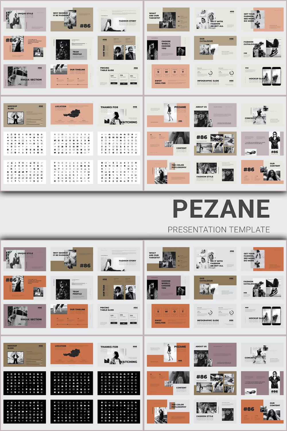 Team profile of Pezane presentation template.