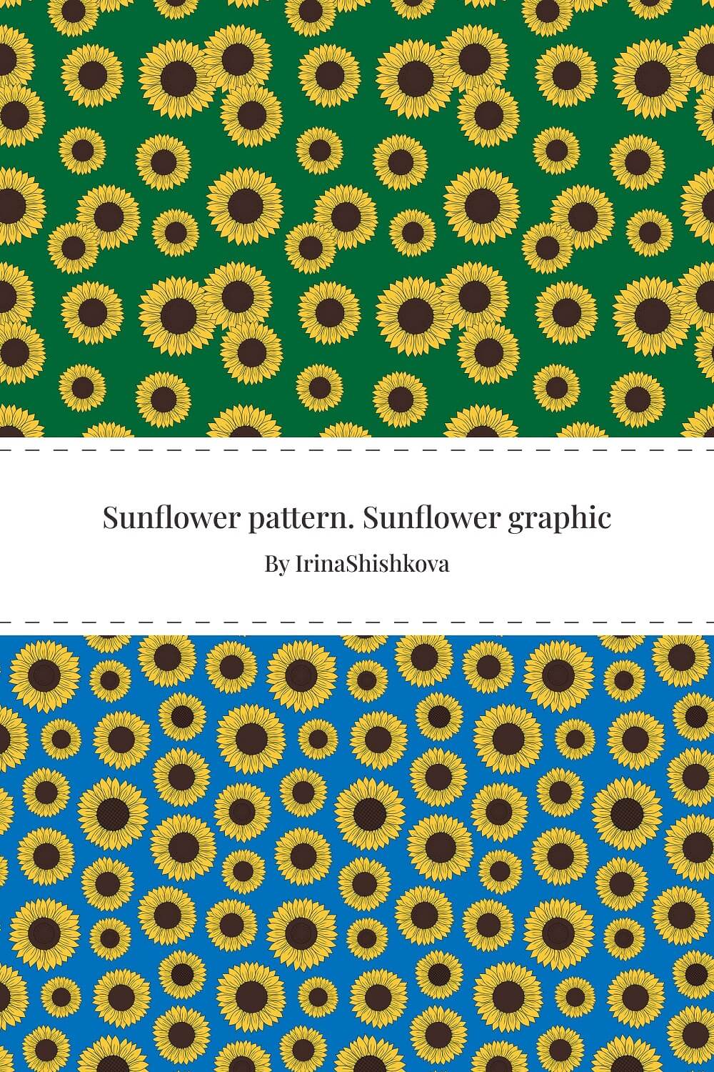 6 seamless patterns of sunflowers.