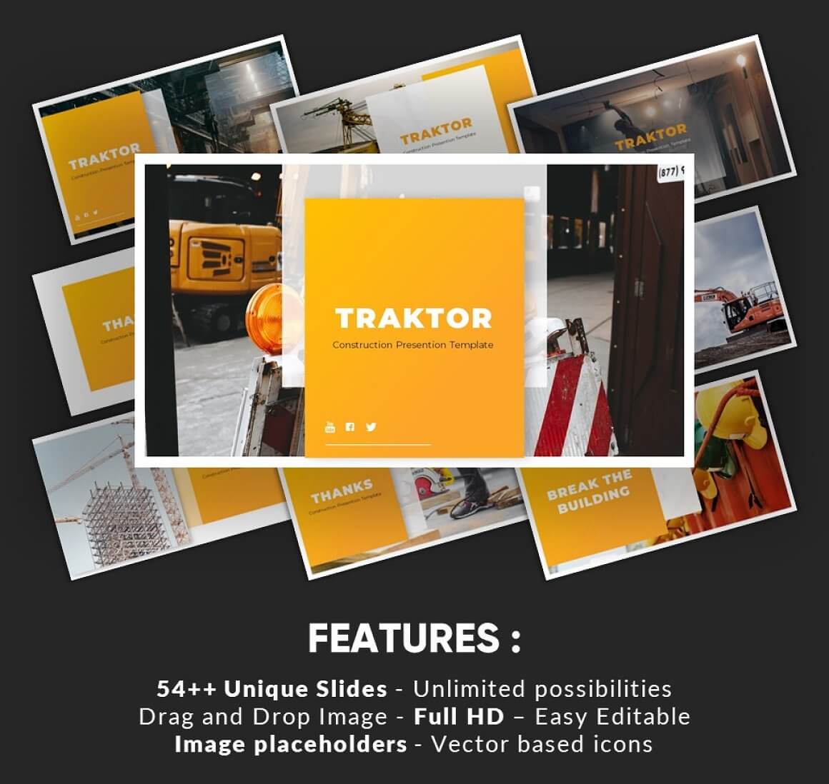 Collections of photo Traktor Construction PowerPoint slides.