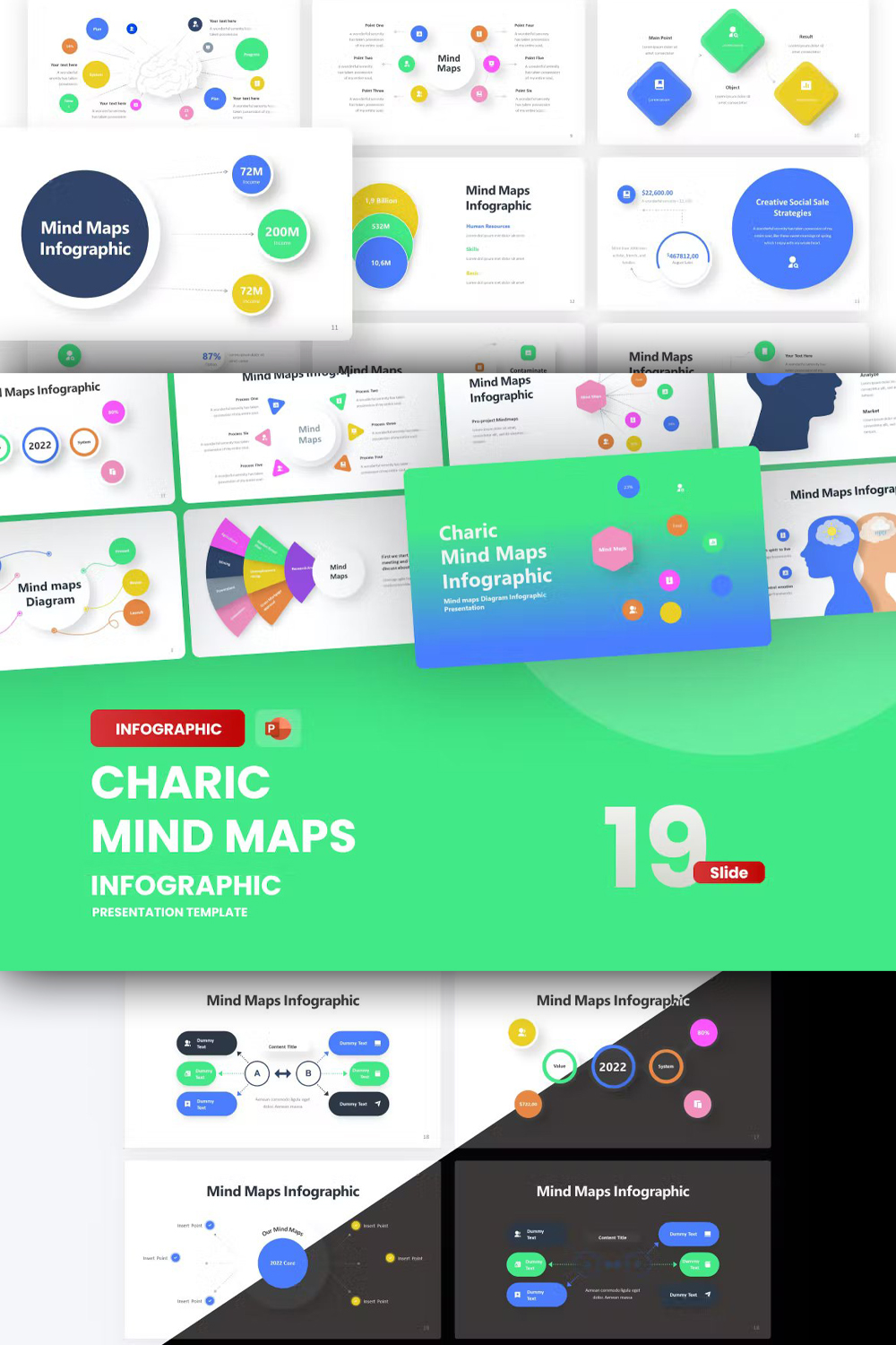 Mind maps diagram of Charic Mind Maps Infographic.