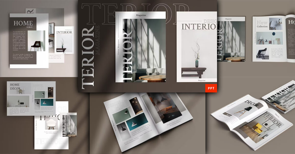 Options for interior decoration are shown on the pages of Terior magazine.