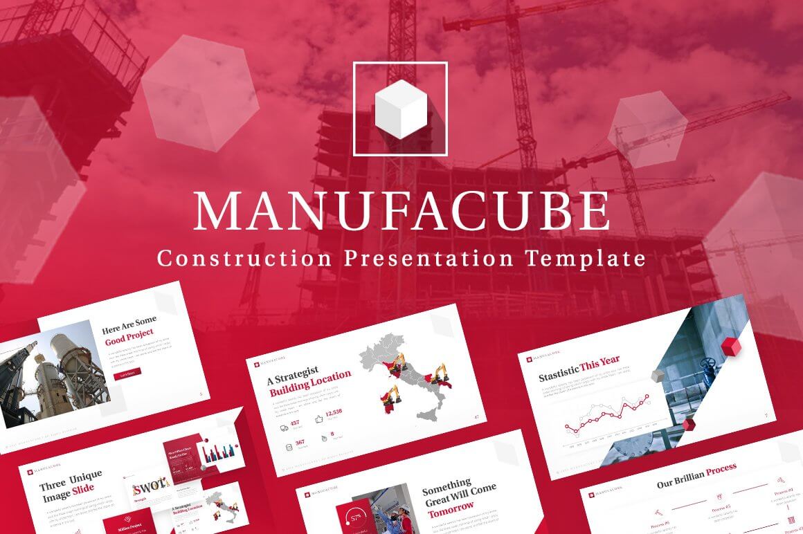 Manufacube - Construction presentation template.