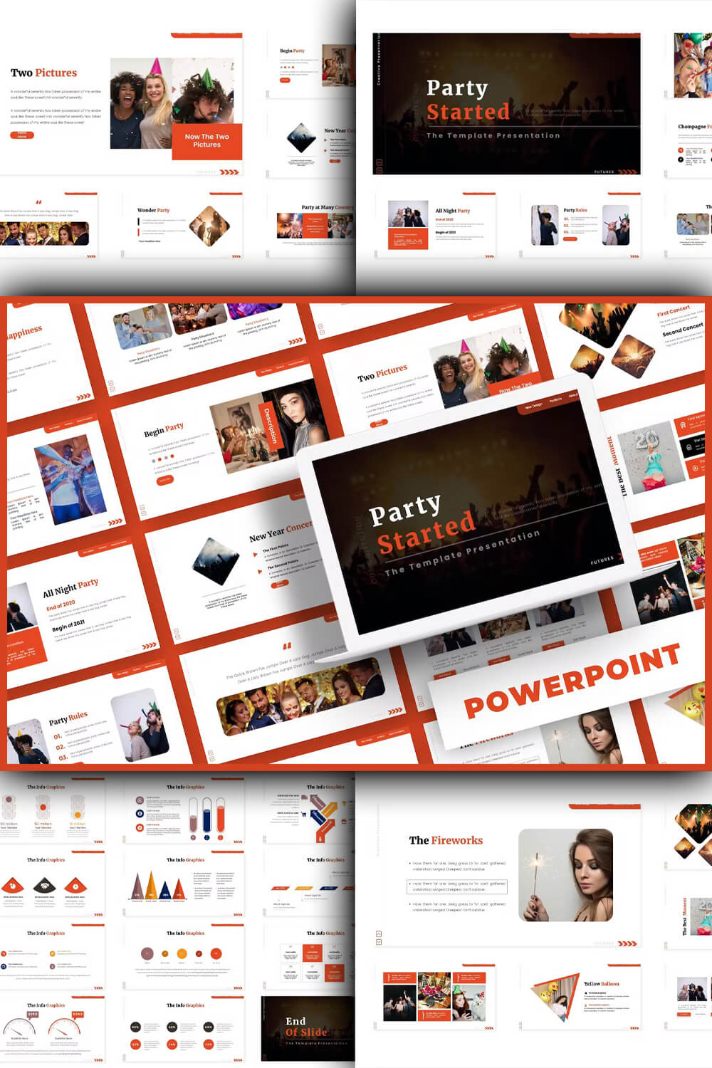 Wonderful pictures of Party Started - Powerpoint Template.