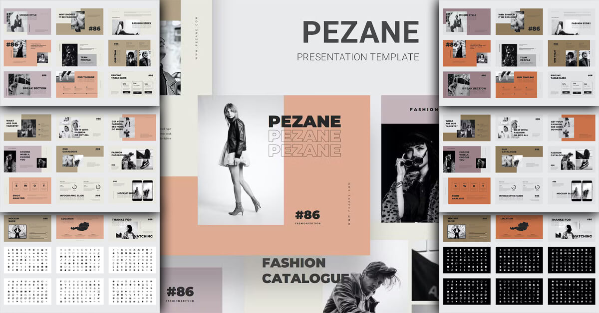 Fashion catalogue of Pezane presentation template.