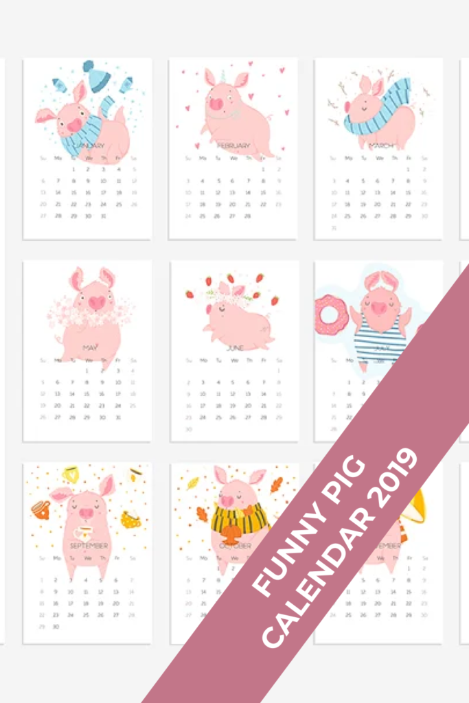 Funny Pig - Calendar – MasterBundles