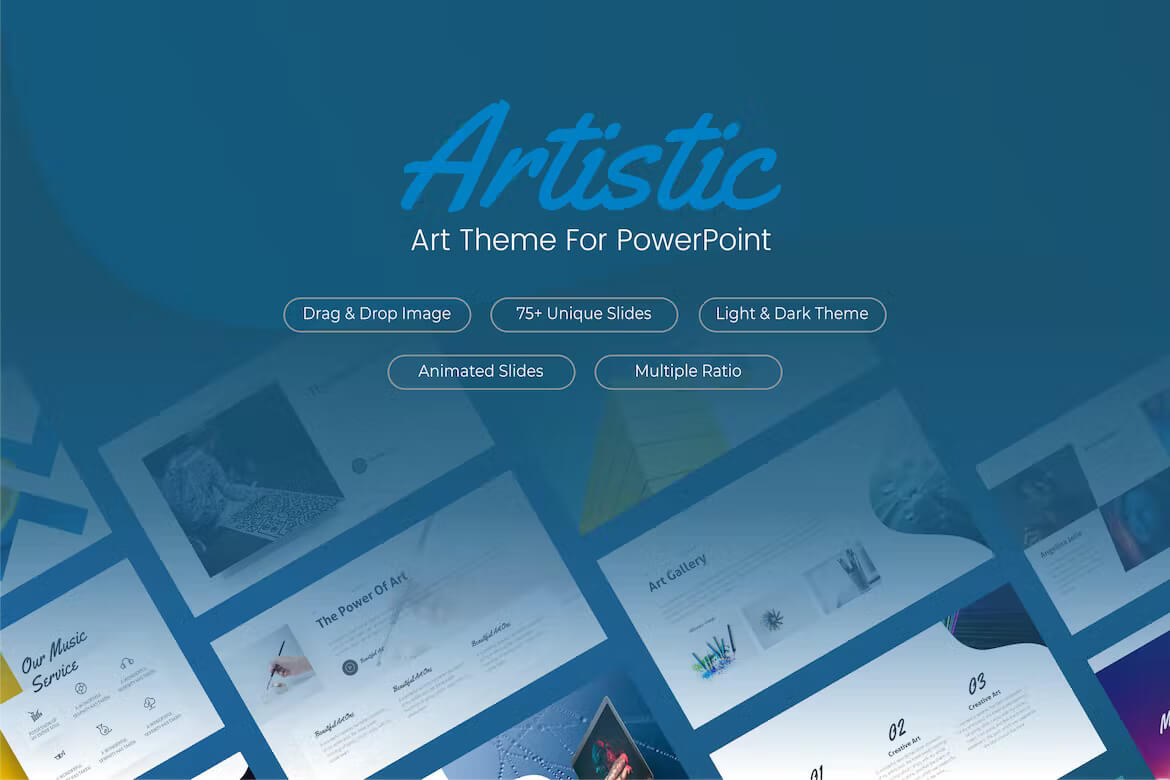 Multiple ratio of Artistic art theme for powerpoint.