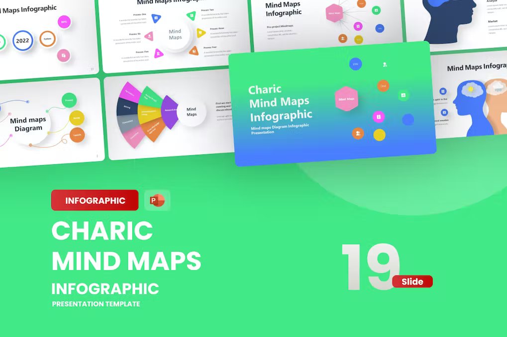 Different types of colorful infographics.