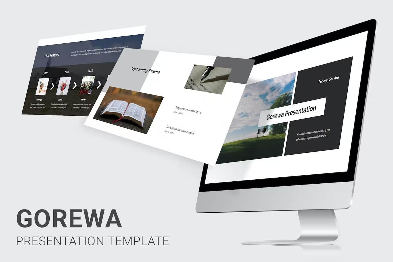 Gorewa - Funeral Services Powerpoint with light slides.