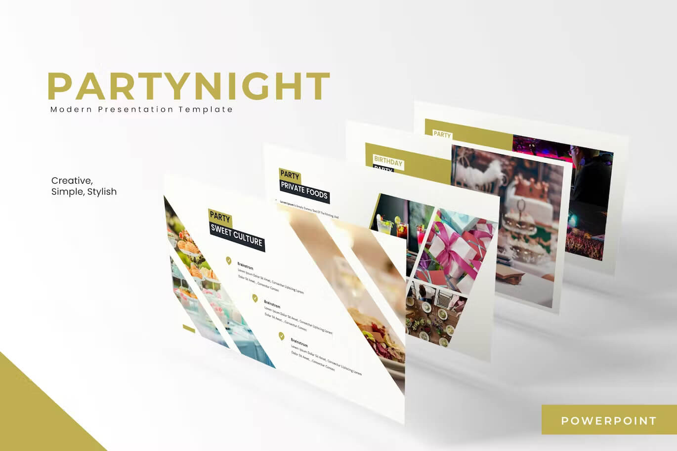 Sweet culture and private foods of Partynight presentation template.