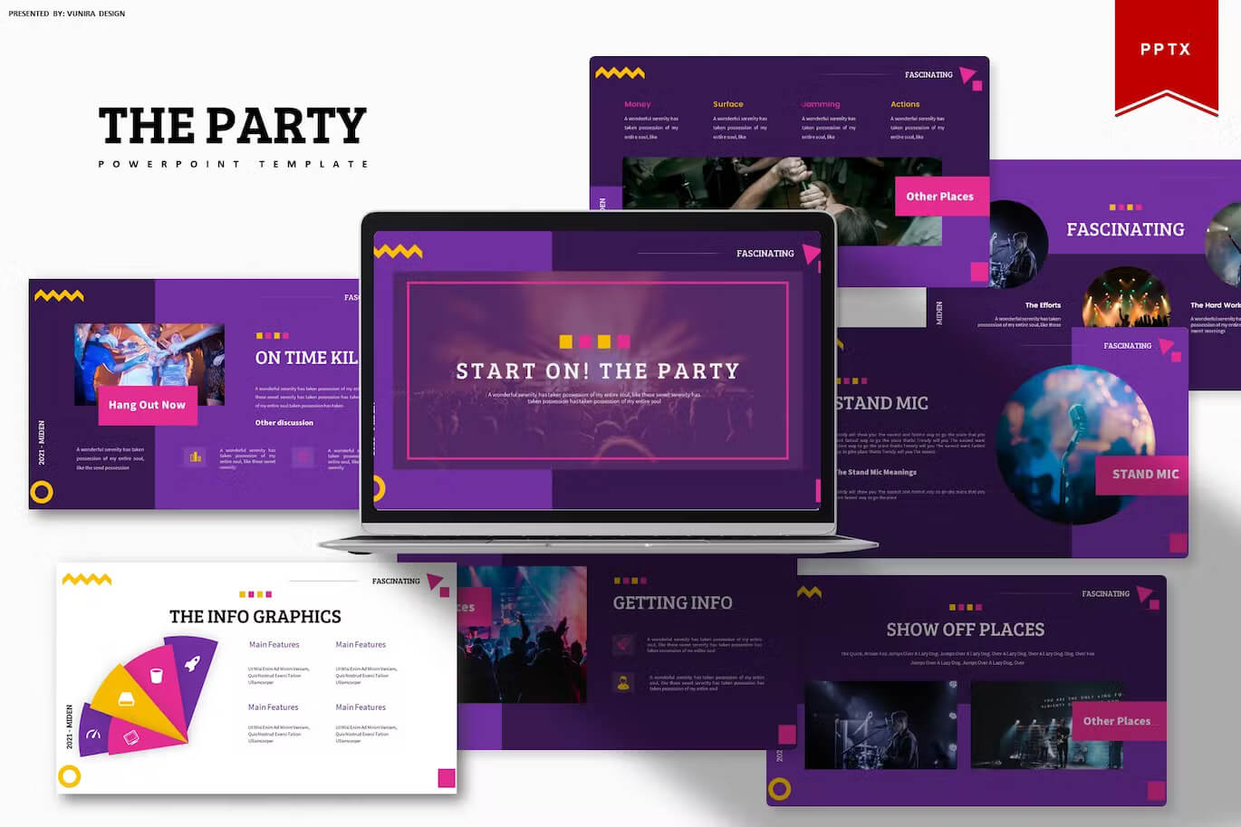 The vocalist of the party powerpoint template.