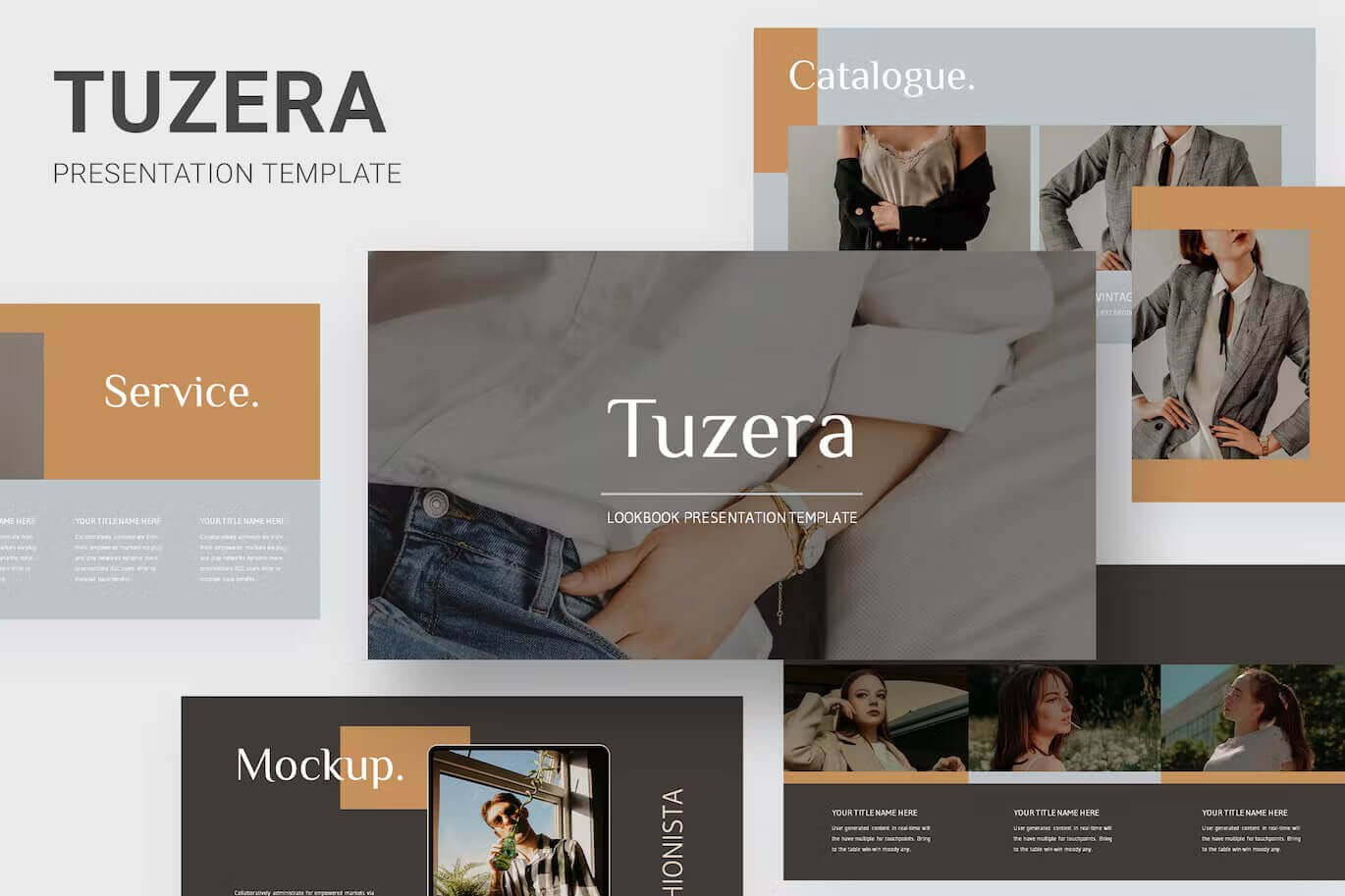 Mockup of Tuzera Presentation Template.