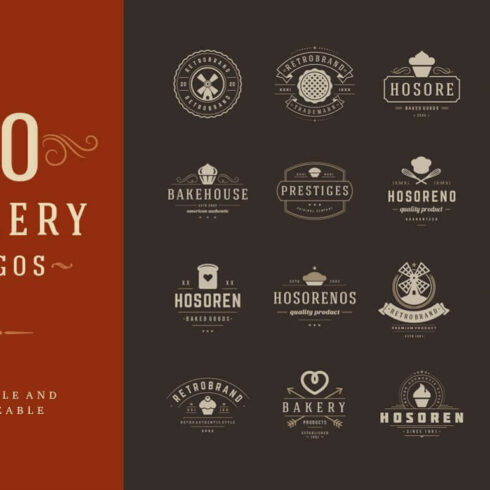 20 Bakery Logotypes and Badges | Master Bundles