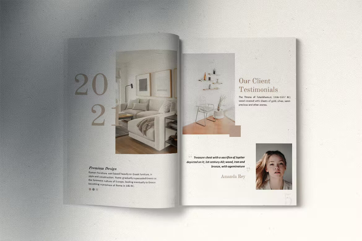 Premium design on the page of Clara magazine.