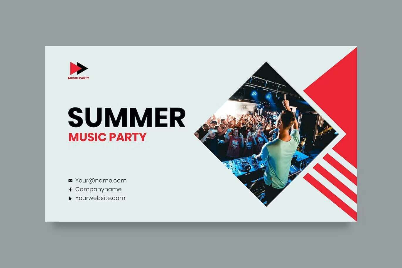 Summer music party on the white background.