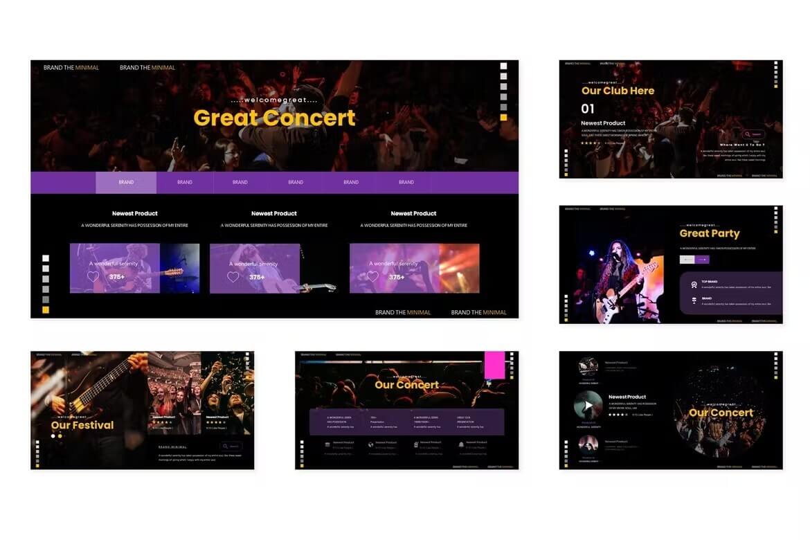 Great concert festival on the black background.
