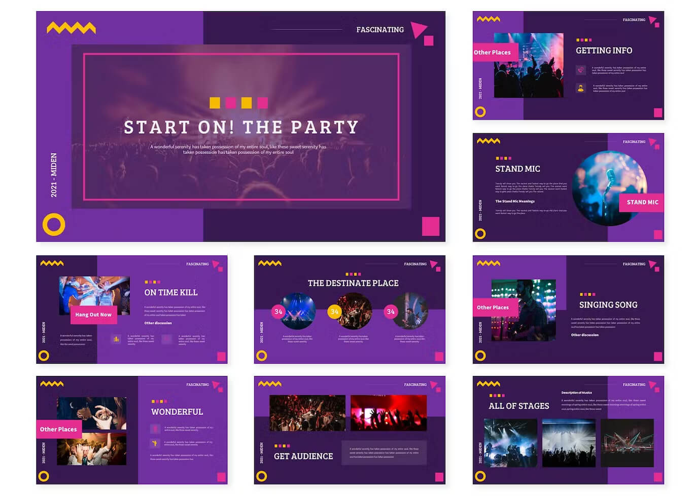 Other places of the party powerpoint template.