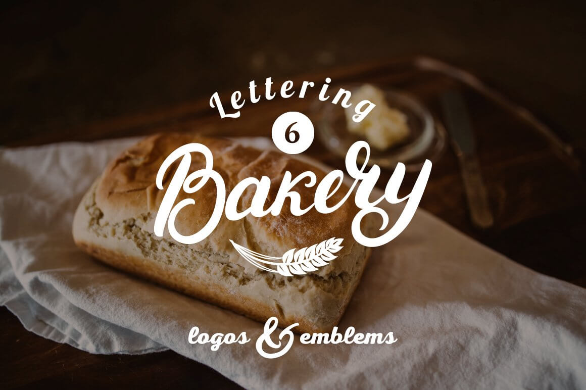 Lettering Bakery logo close up.