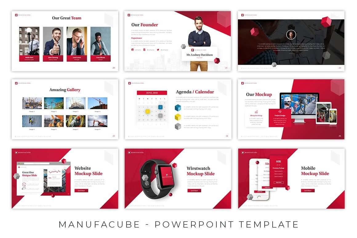 Powerpoint construction presentation templates with lots of photos and texts.