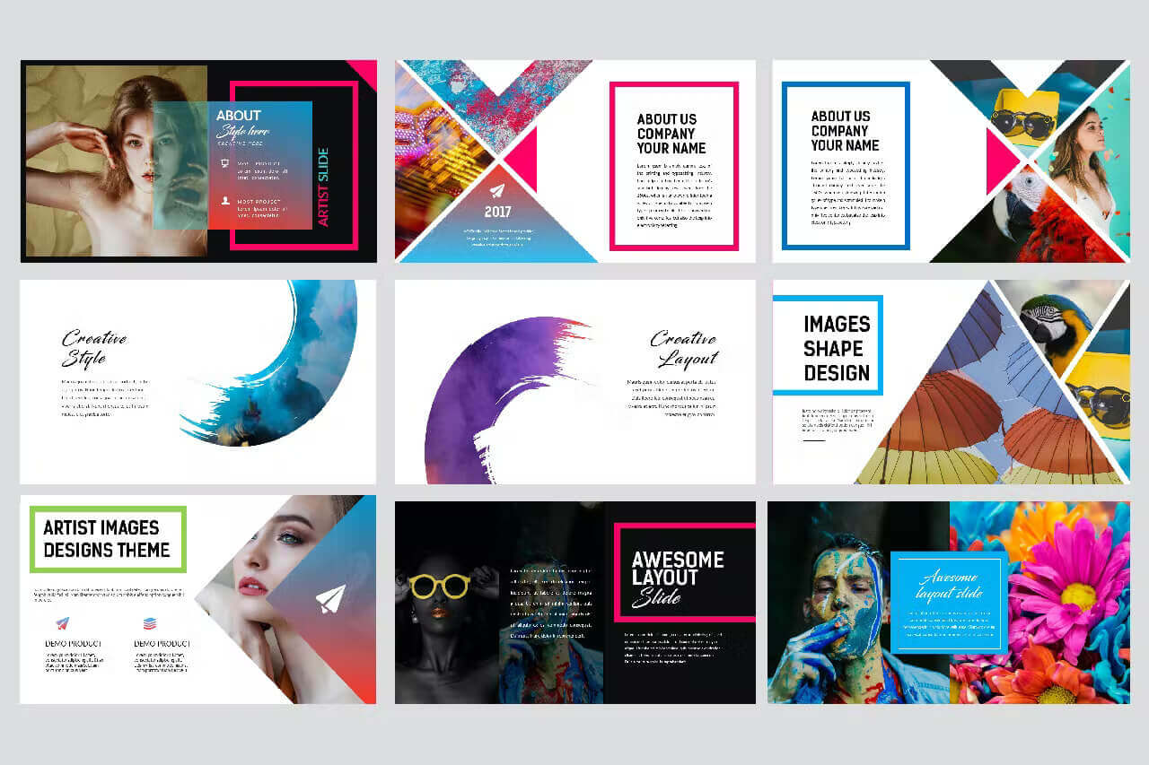 Creative style and layout of Artist creative presentation.