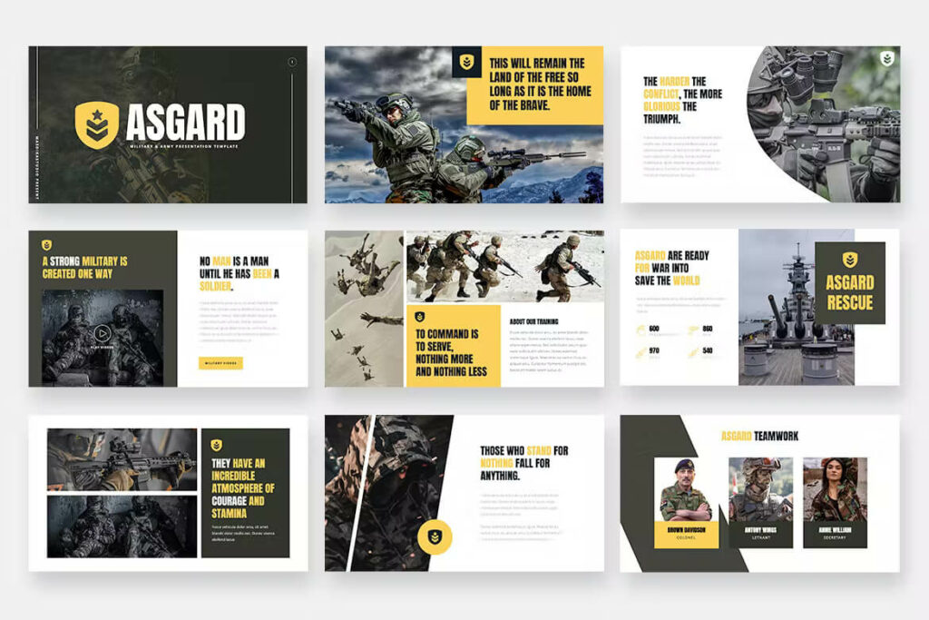 ASGARD - Military & Army Powerpoint Template – MasterBundles