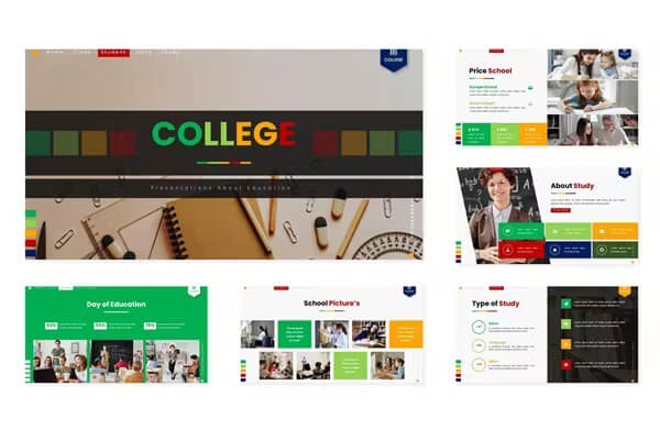 Day of education of college - powerpoint template.