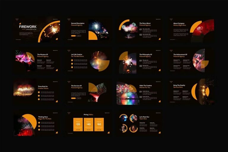 Powerpoint Feest Firework New Years Party - PowerPoint – MasterBundles