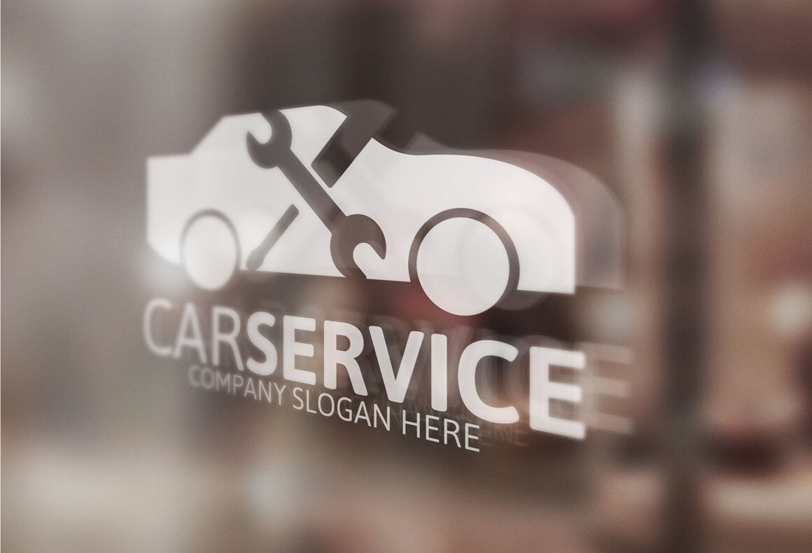 White car service logo on a transparent background.