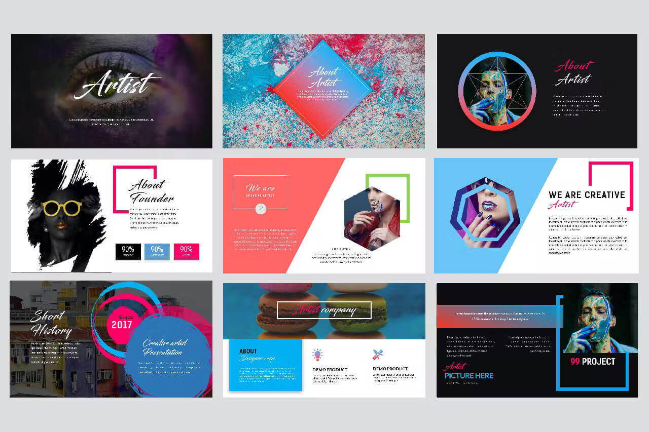 99 projects of Artist presentation template.